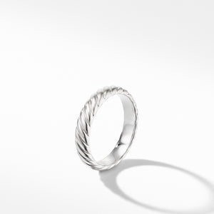 Cable Band Ring in 18K White Gold, Size 11