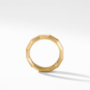 Faceted Band Ring in 18K Yellow Gold, Size 8