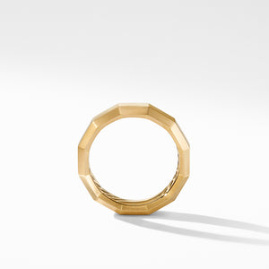 Faceted Band Ring in 18K Yellow Gold, Size 10