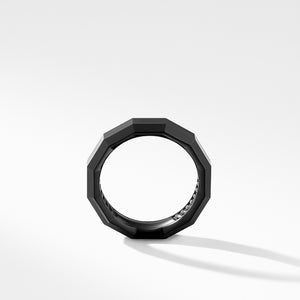 Faceted Band Ring in Black Titanium, Size 11