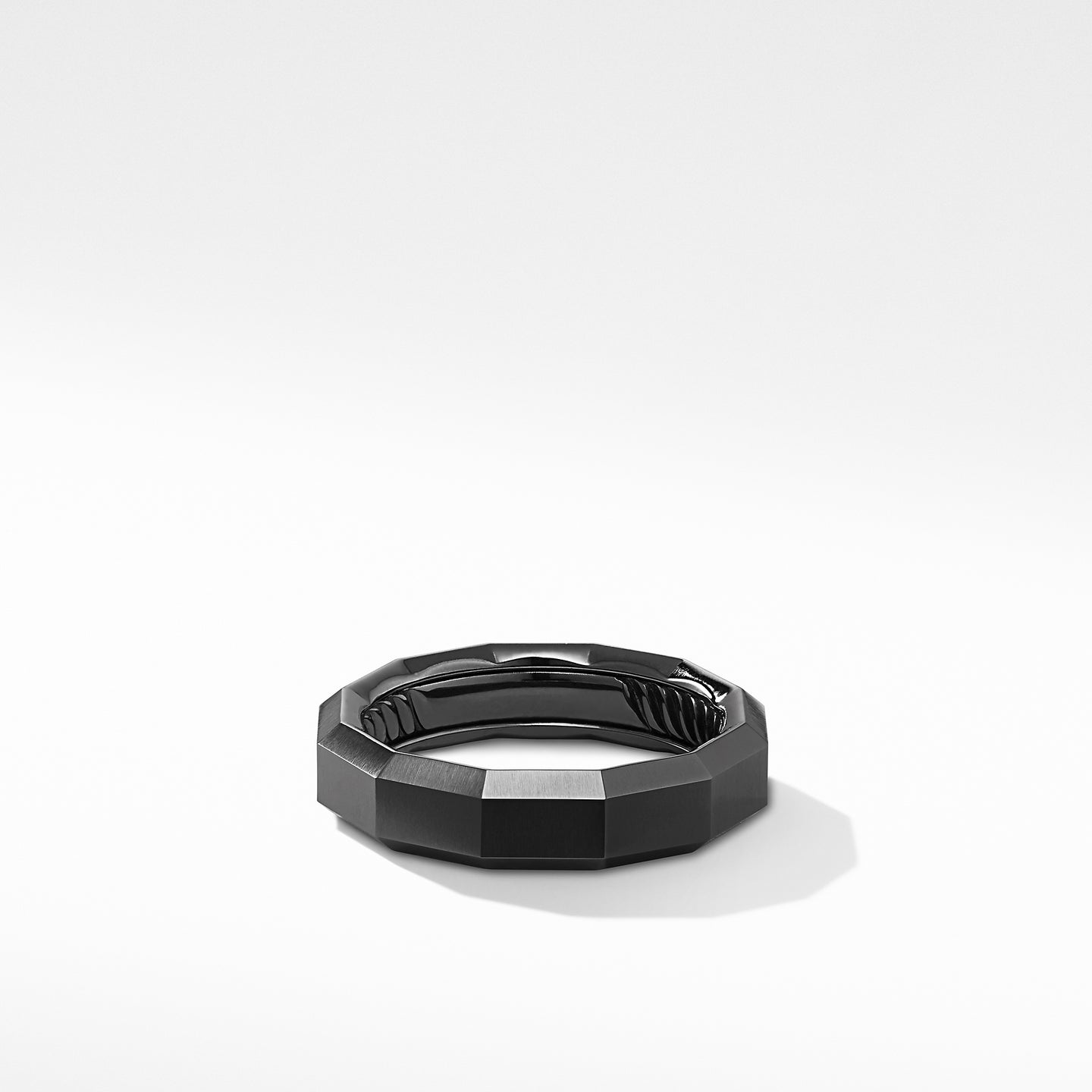 Faceted Band Ring in Black Titanium, Size 11