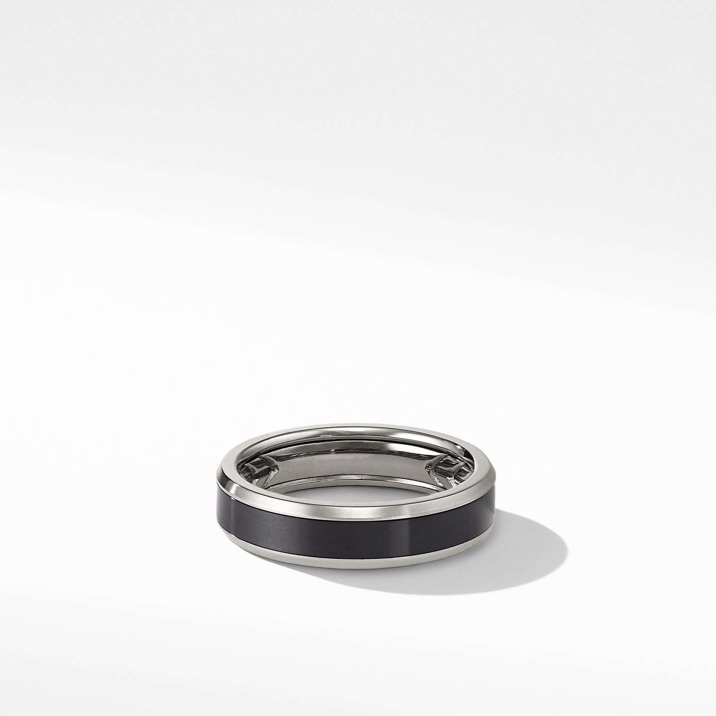 Beveled Band Ring in Grey Titanium with Black Titanium