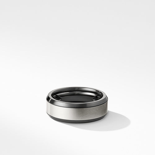 Beveled Band Ring in Black Titanium with Grey Titanium, Size 12