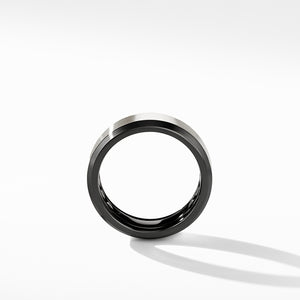 Beveled Band Ring in Black Titanium with Grey Titanium, Size 12