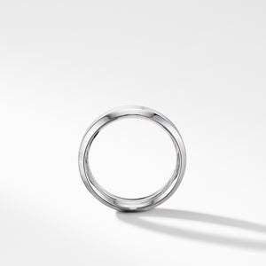 Beveled Band Ring in 18K White Gold, Size 11