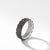 Cable Band Ring in 18K White Gold with Pavé Black Diamonds, Size 8