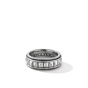 Pyramid 8mm Band Ring in Silver, Size 12