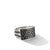 Beveled Signet Ring with Pavé Black Diamonds, Size 10