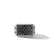 Beveled Signet Ring with Pavé Black Diamonds, Size 10