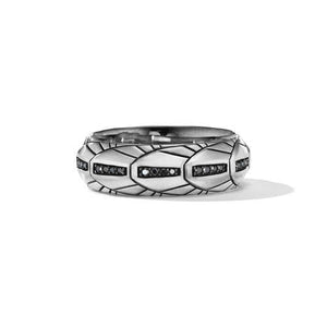 Empire band Ring with Pavé Black Diamonds, Size 11