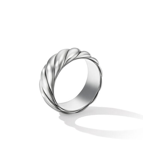 Sculpted Cable Contour Band Ring in Sterling Silver