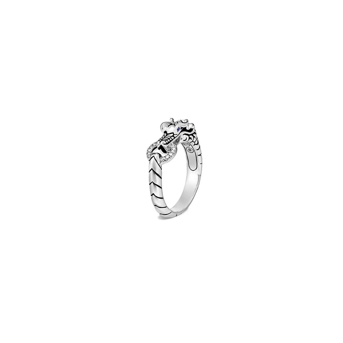 John Hardy Legends Sterling Silver Naga Ring with Diamonds