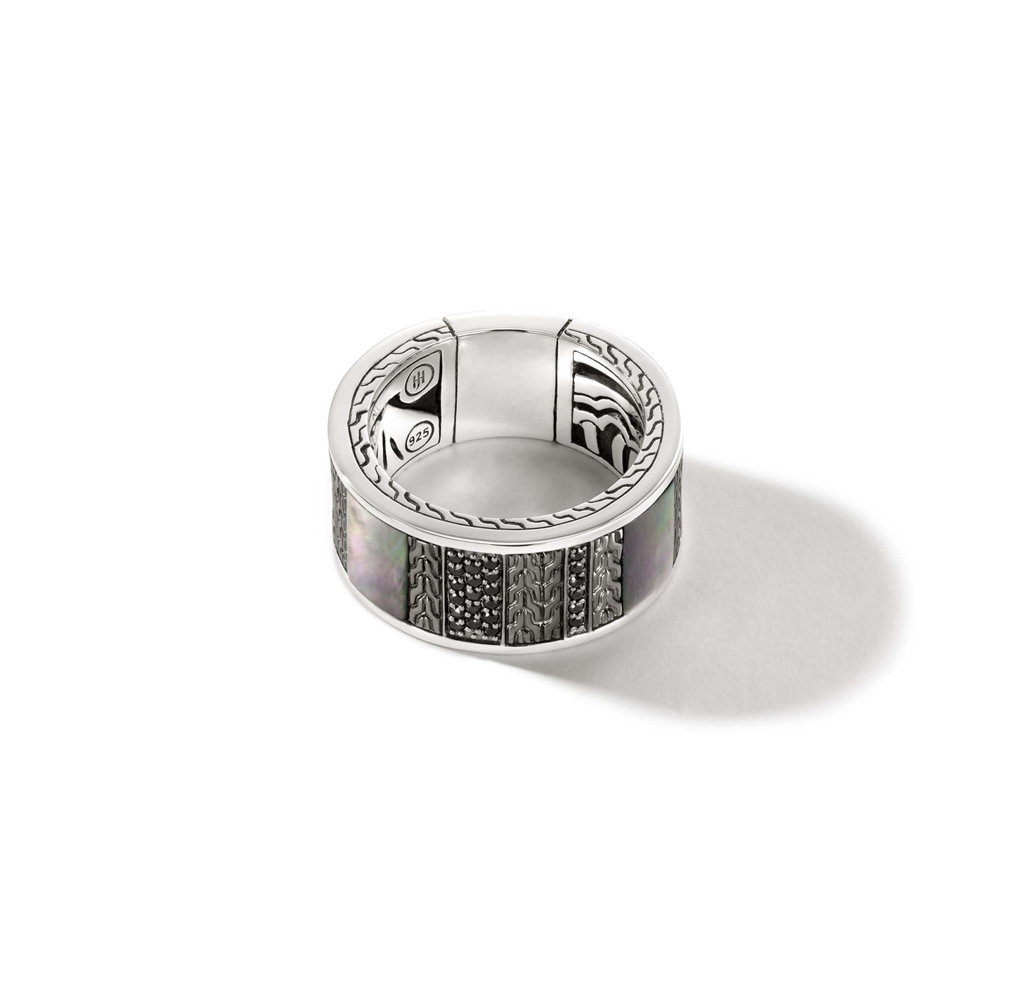 John Hardy Classic Chain Band with Black Mother of Pearl & Black Sapphire