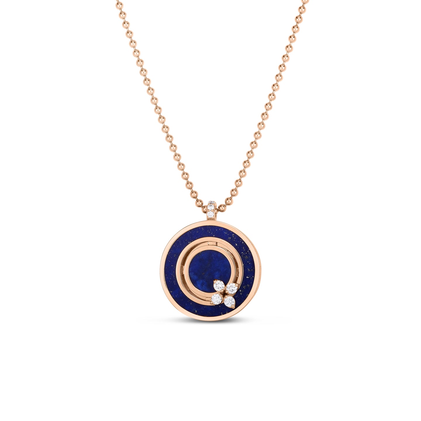 Roberto Coin 18K Rose Gold Love in Verona Necklace with Black Lapis & Diamonds