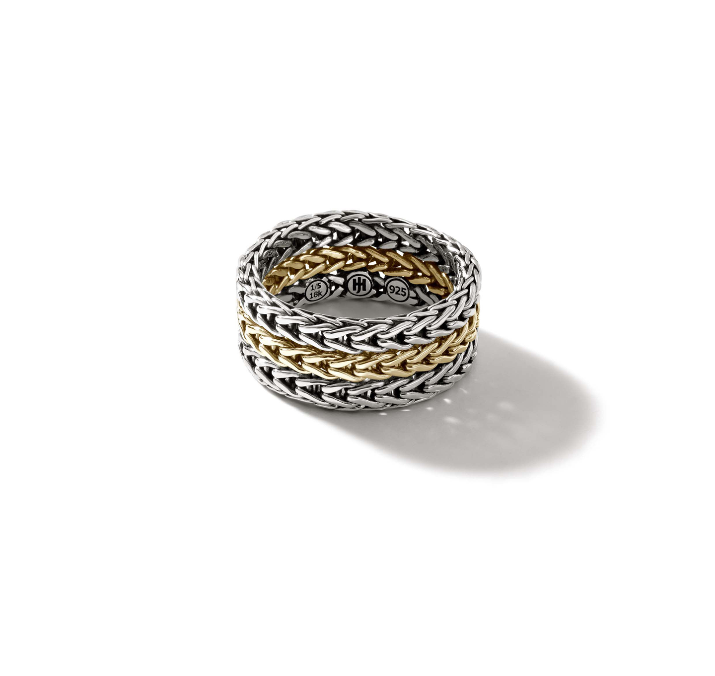 John Hardy Classic Chain 18K Yellow Gold & Sterling Silver Band