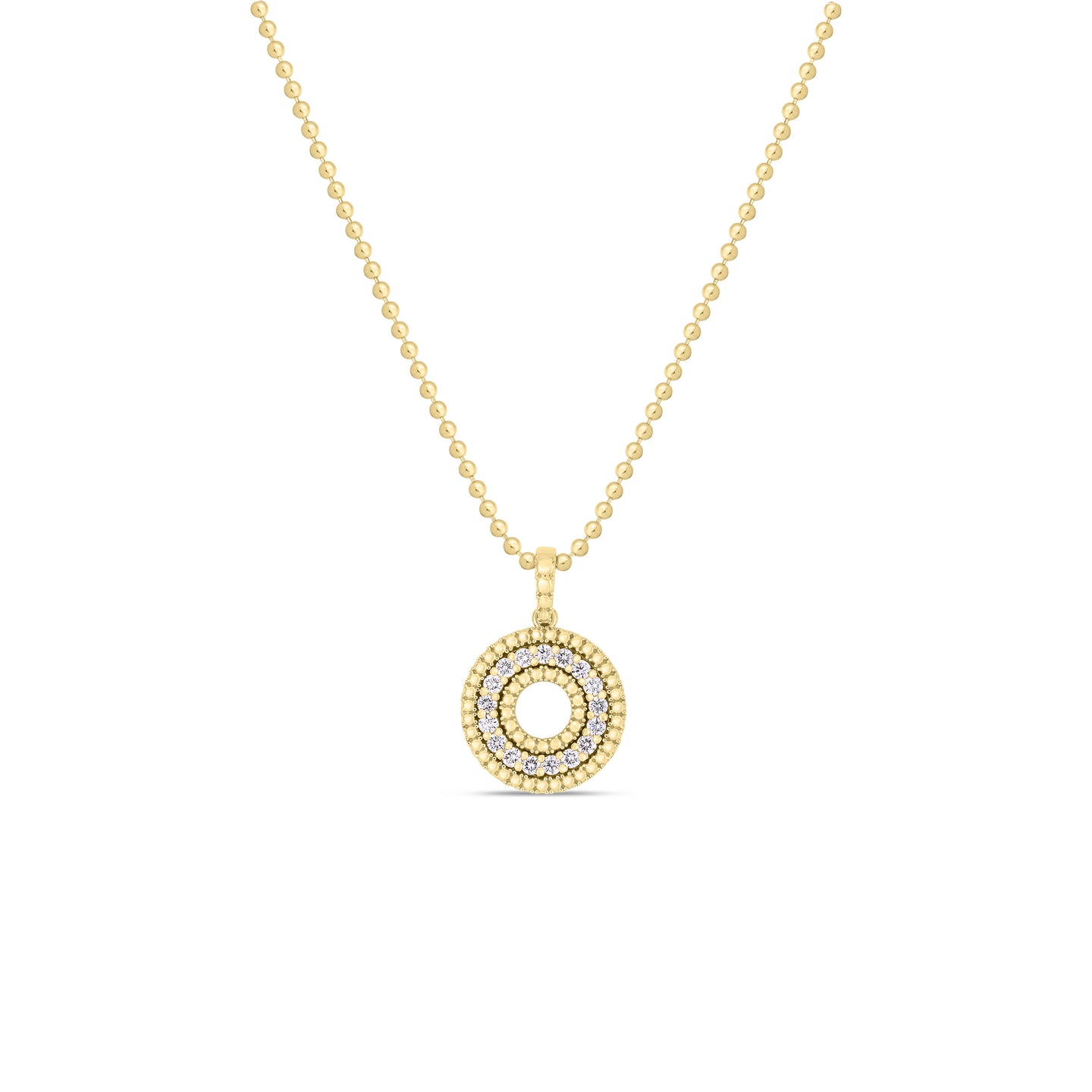 Roberto Coin Yellow Gold Siena Diamond Circle Necklace