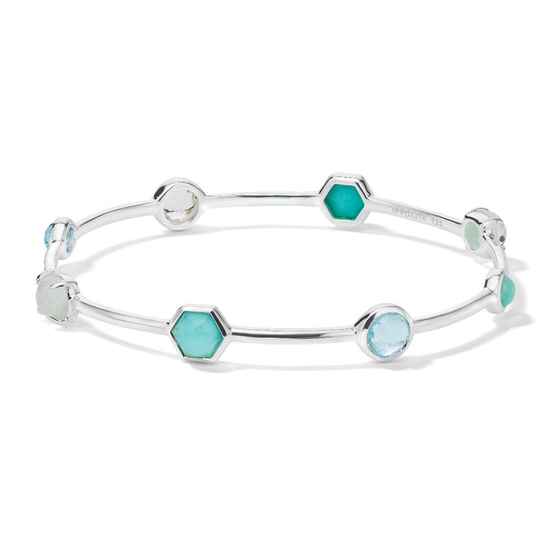 IPPOLITA Rock Candy Sterling Silver Mixed Stone Bangle in Waterfall