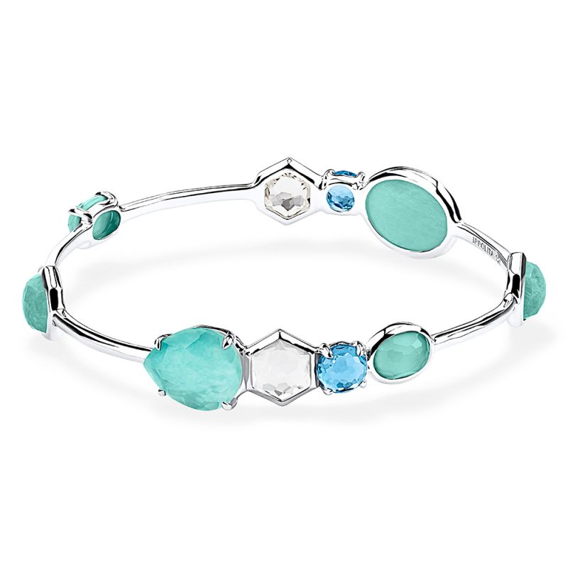 IPPOLITA Rock Candy® Sterling Silver Gelato 10-Station Bangle in Waterfall