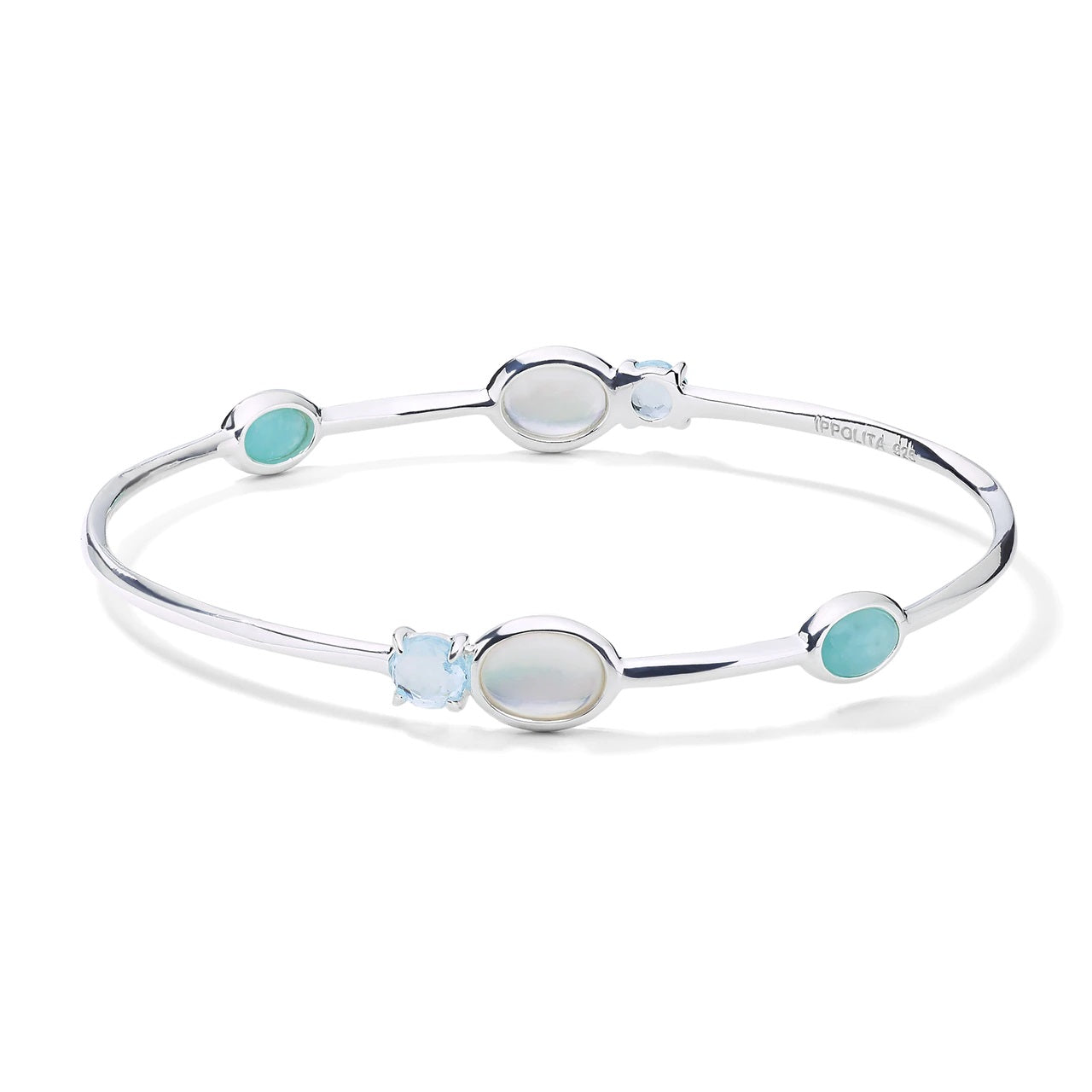 IPPOLITA Luce Sterling Silver Rock Candy Gemstone Station Bangle in Cascata