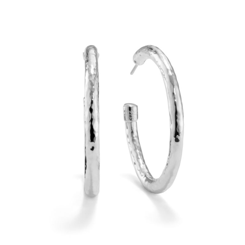 IPPOLITA Classico Sterling Silver Medium Hammered Hoop Earrings