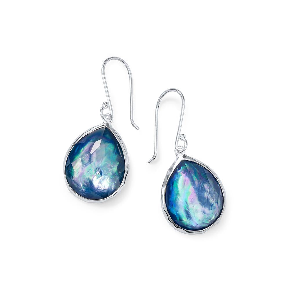 IPPOLITA Sterling Silver Small Gemstone Teardrop Earrings in Clear Quartz, Mother-of-Pearl, and Lapis Triplet