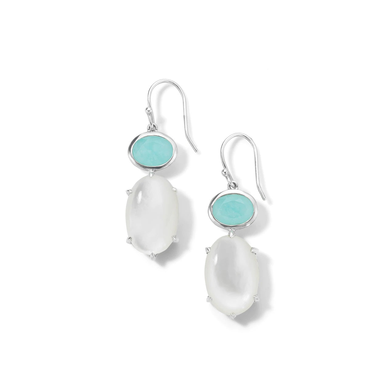 IPPOLITA Luce Sterling Silver Rock Candy Gemstone Dangle Earrings in Amazonite, Rock Crystal, and Mother-of-Pearl