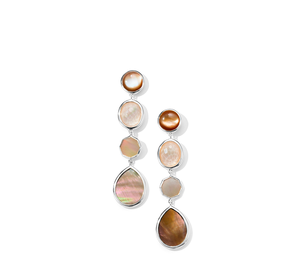 IPPOLITA Polished Rock Candy Sterling Silver Linear Earrings in Dahlia