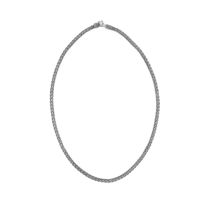 John Hardy Classic Chain Slim Oval Necklace in 18