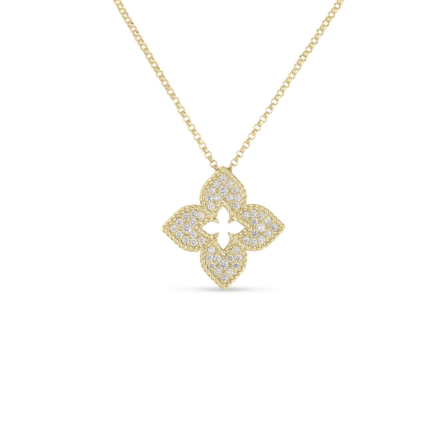 Roberto Coin Venetian Princess Yellow Gold Diamond Necklace