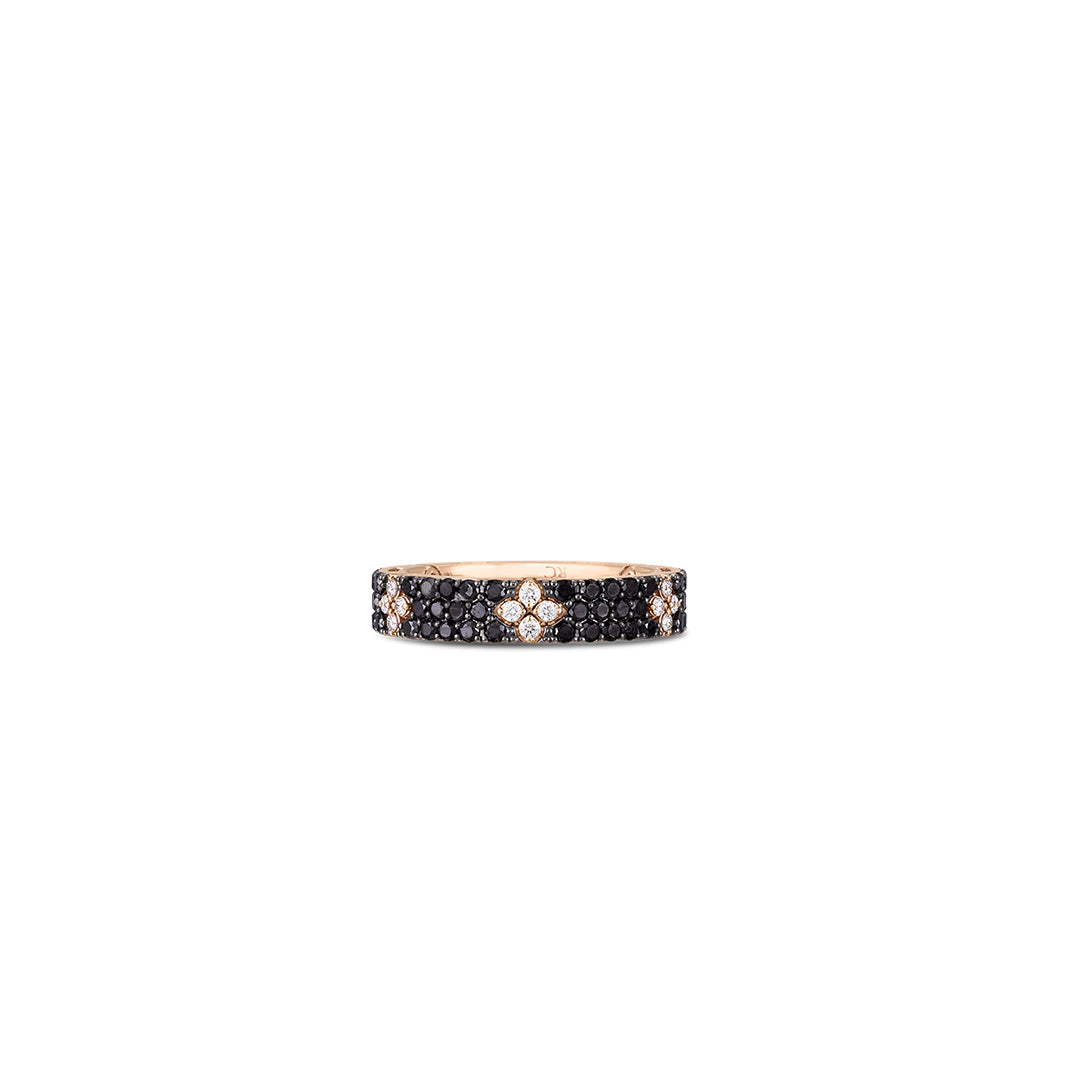 Roberto Coin Love in Verona 18K Rose Gold Black and White Diamond Ring