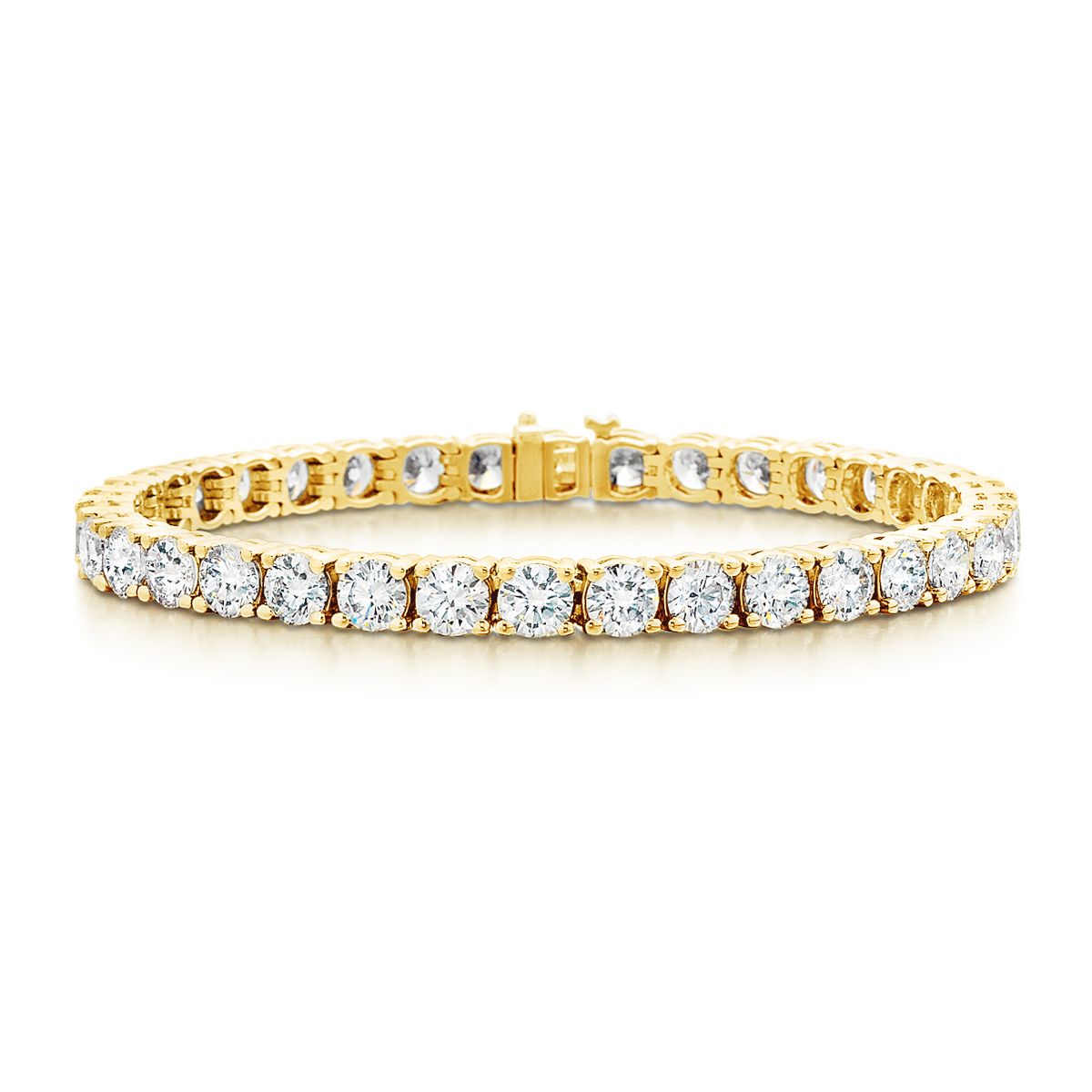 Sabel Collection 14K Yellow Gold Round Diamond 4 Prong Tennis Bracelet