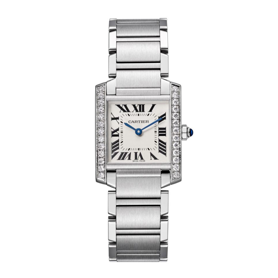Tank Medium Case Cartier Women's Watch Presented on Steel Bracelet