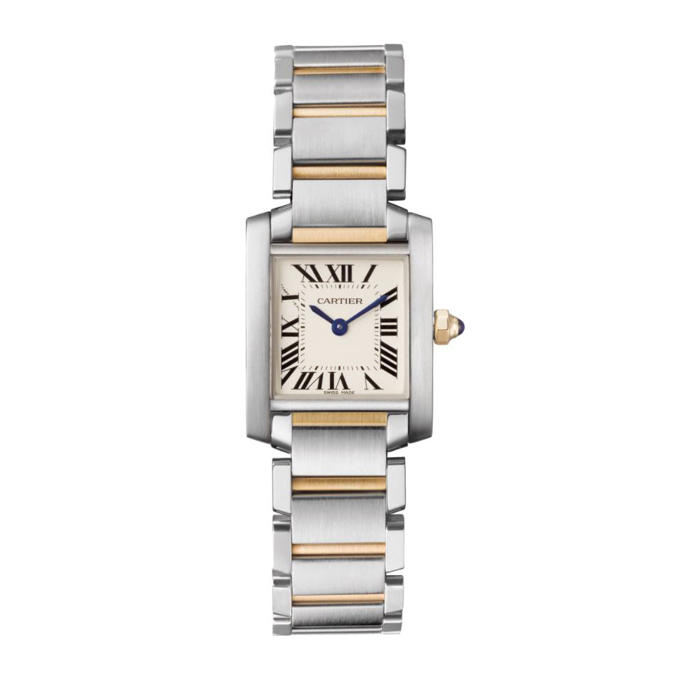 Cartier Gold Watch for Women with Steel Case and 18K Yellow Gold Bracelet