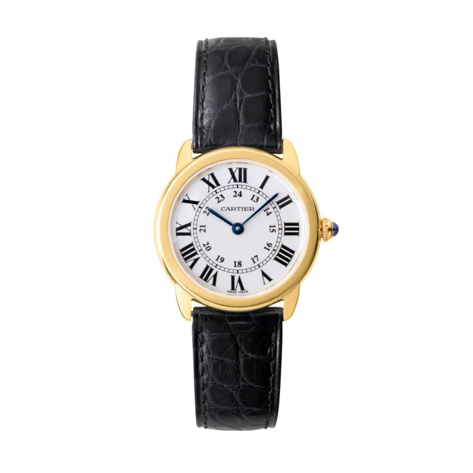 Ronde Solo de Cartier 29 mm Yellow Gold Leather Strap Watch