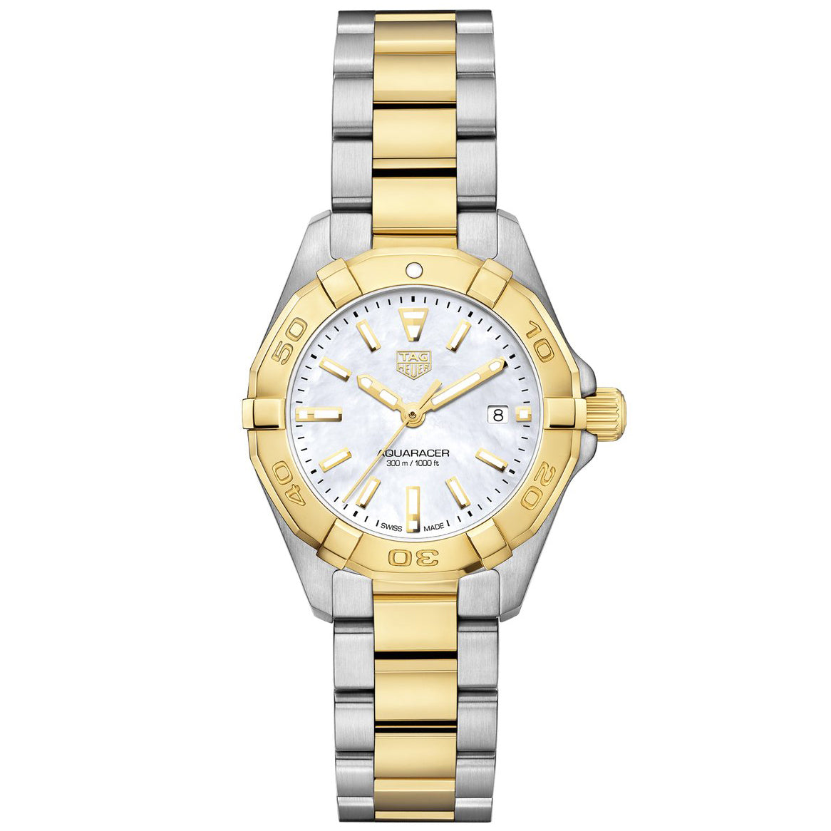 TAG Heuer Ladies' Aquaracer Quartz Movement White Mother-of-Pearl Dial Watch