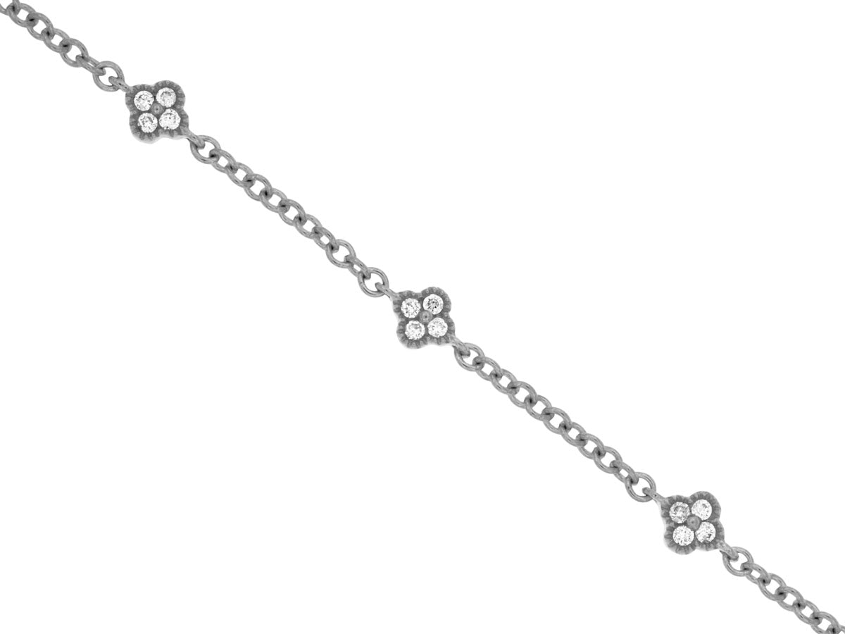 Sabel Collection 14k White Gold Round Diamond Station Bracelet