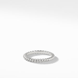 Cable 2mm Band Ring in Platinum, Size 6