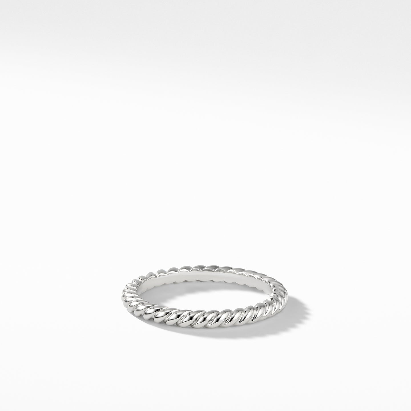Cable 2mm Band Ring in Platinum, Size 6