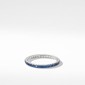Eden 1.85mm Blue Sapphire Wedding Band Ring in Platinum, Size 6