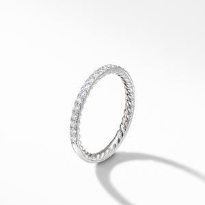 Diamond Pavé Halfway Eternity Wedding Band Ring in Platinum, Size 6