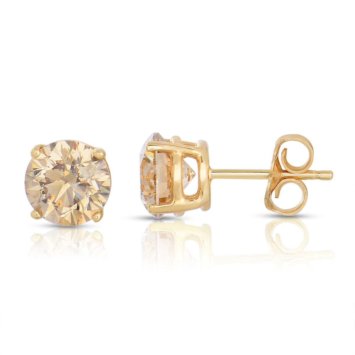 Sabel Collection 14K Yellow Gold Yellow Fancy Color Diamond Stud Earrings