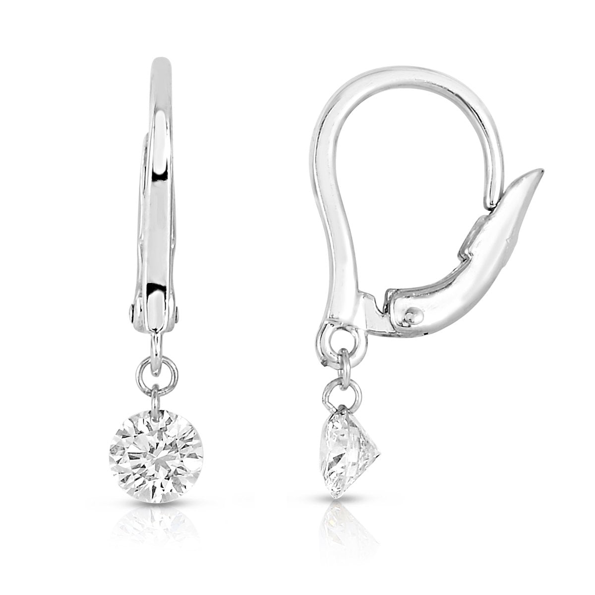 Sabel Collection 14K Gold Drop Earrings with Diamond Dangle