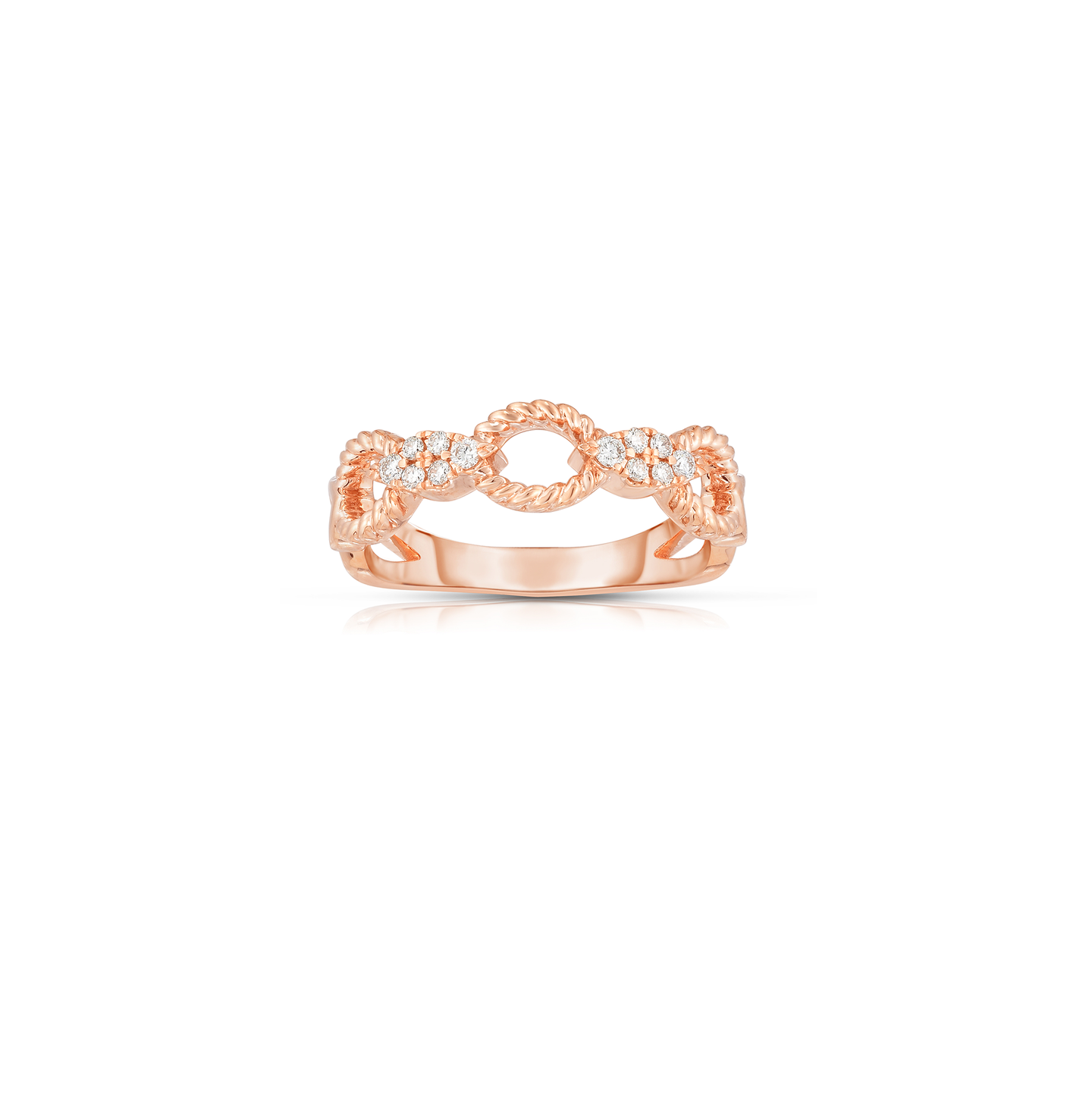 Sabel Collection 14K Rose Gold Diamond Twist Ring