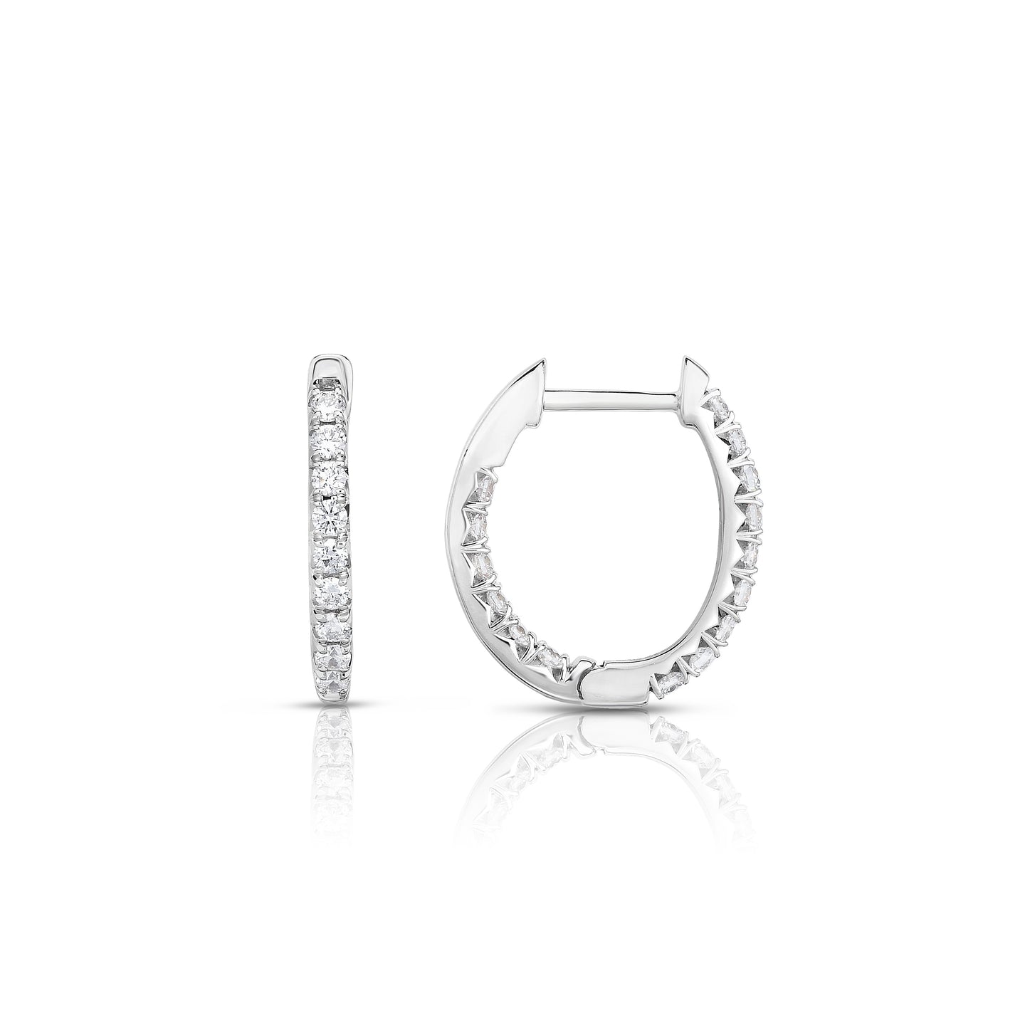 Sabel Collection 14K White Gold Medium Diamond Inside Out Hoop Earrings