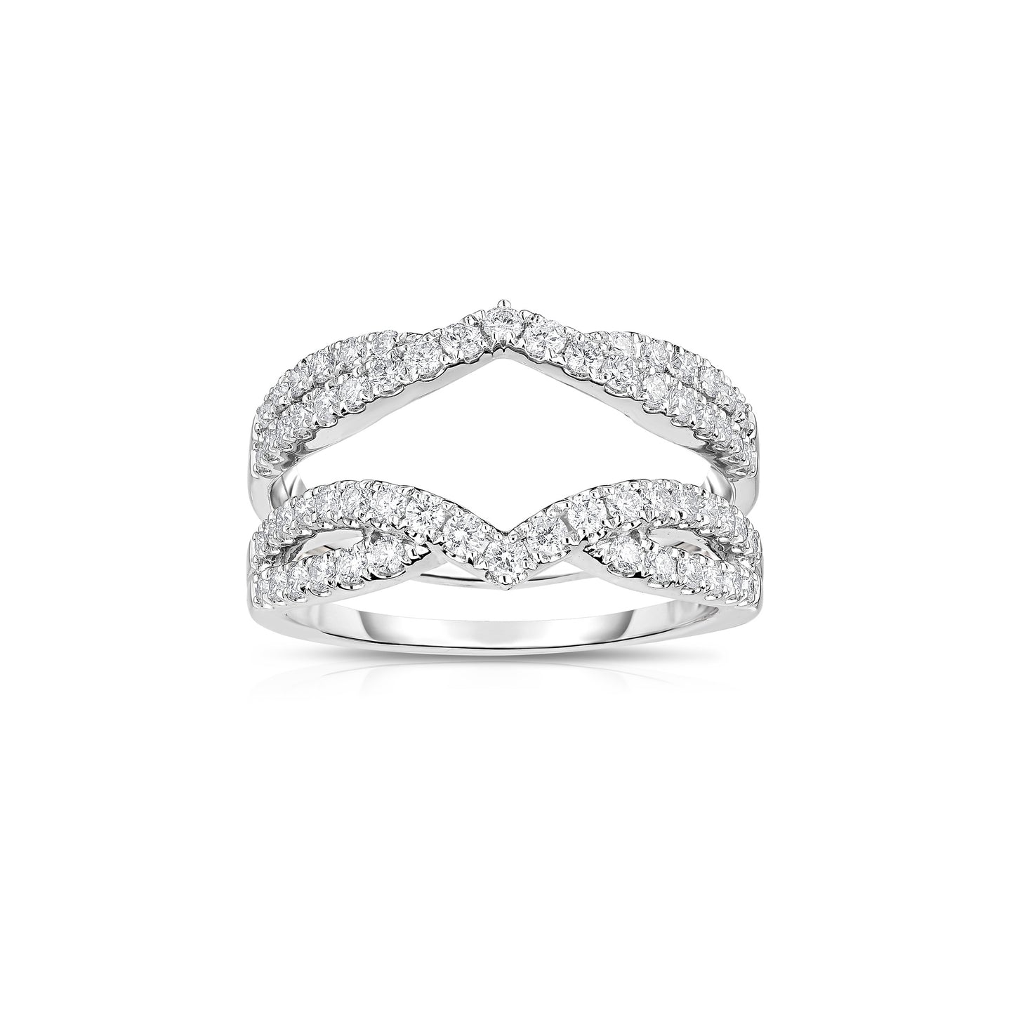 Fink's 14K White Gold Round Diamond Twisted Ring Jacket