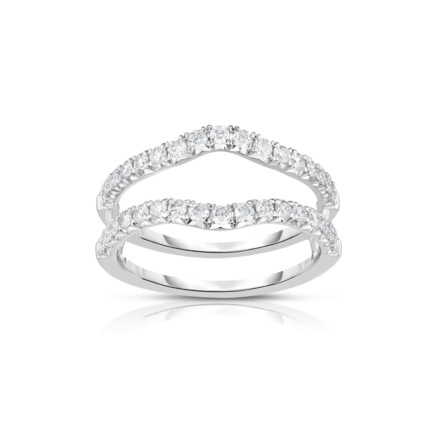 Fink's 14K White Gold Round Diamond Curved Ring Jacket