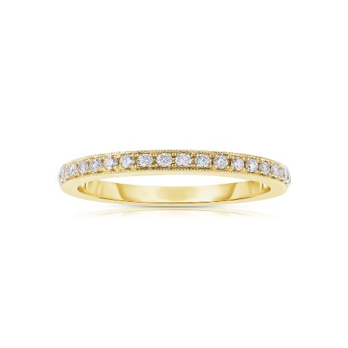 Fink's Half Way Milgrain Edge Band in 14K Yellow Gold