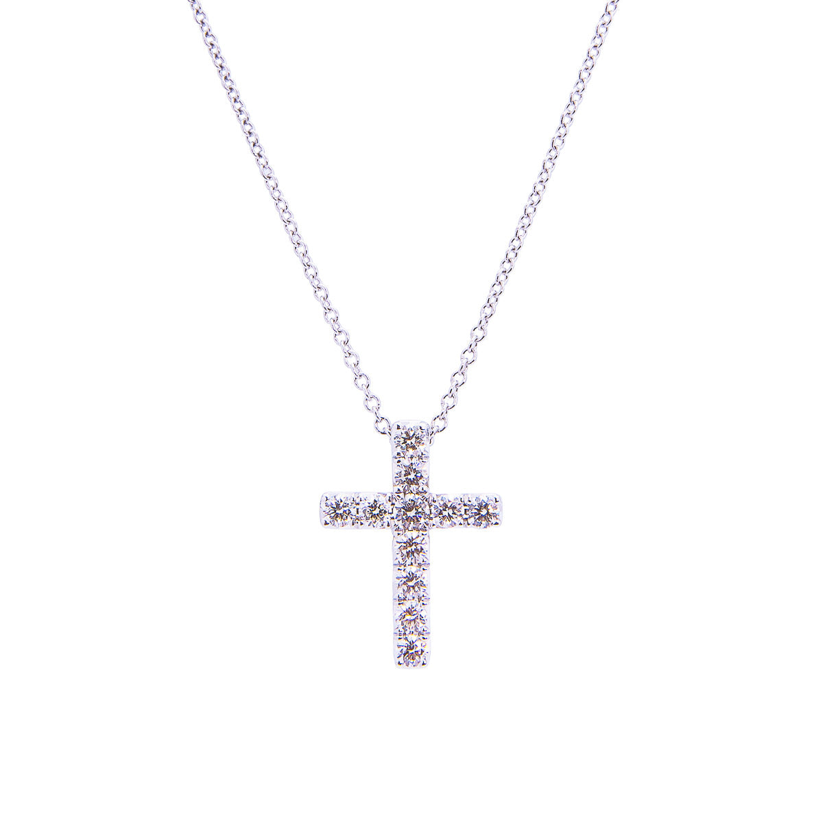 Sabel Collection 14K White Gold Diamond Cross Pendant Necklace