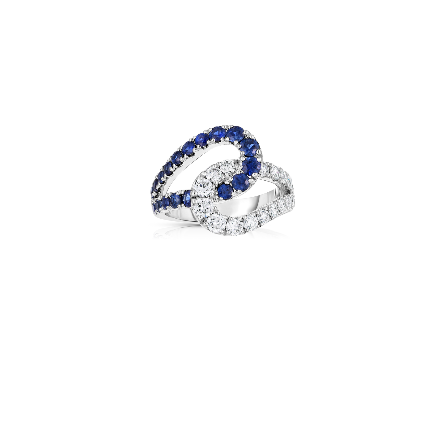 Sabel Collection 14K White Gold Infinity Knot Sapphire & Diamond Ring
