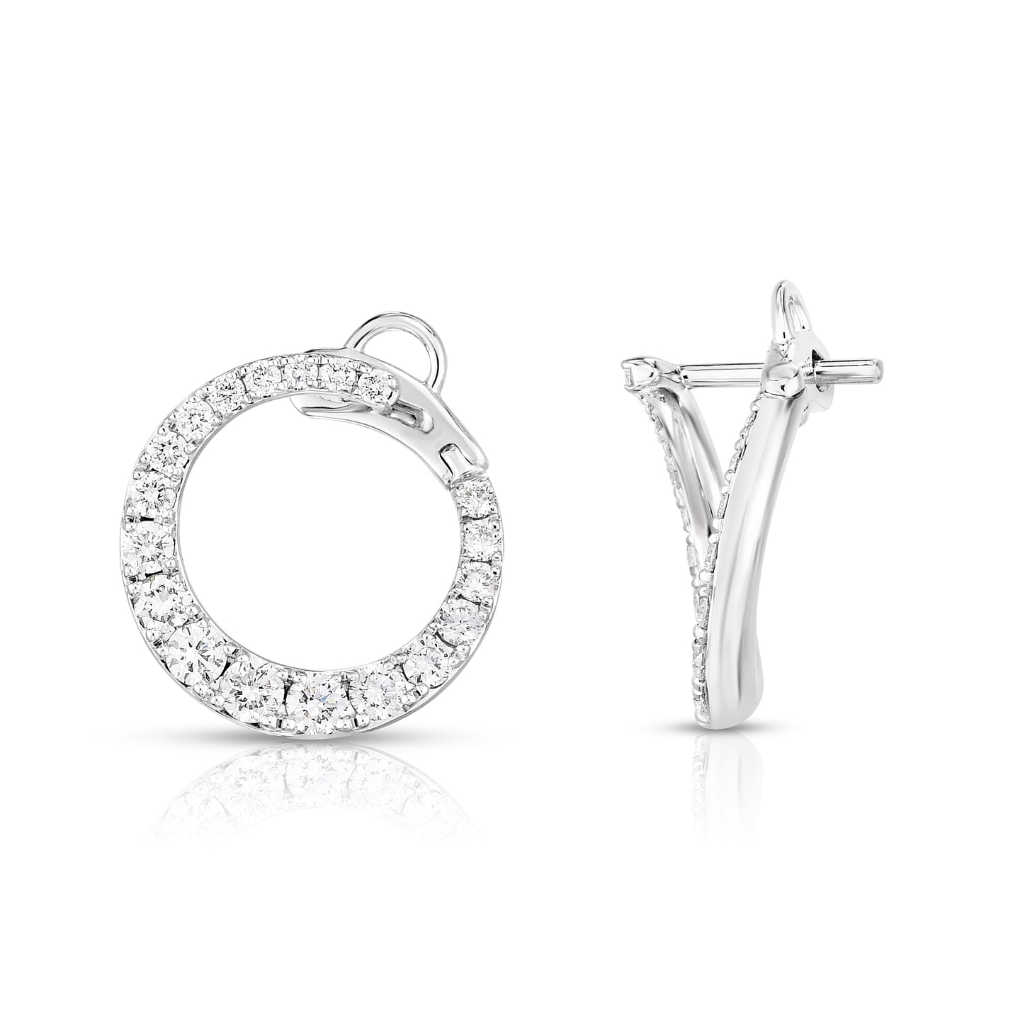 Sabel Collection 14K White Gold Diamond Open Circle Earrings